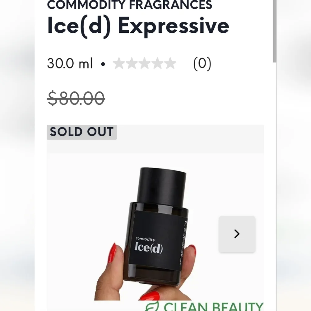 COMMODITY Ice(d) Expressive Womens Fine Fragrance NEW 1oz Msrp $80